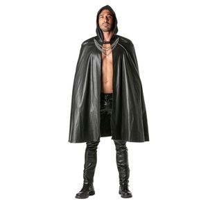 Disfraz de gladiador de cuero negro para hombre con capa y cadenas, estilo camiseta muscular - Product Image 3