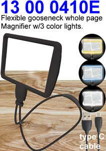 Lupa Flexible de Página Completa con Lentes Intercambiables 2X/4X, Dioptrías 5D/10D, 3 Modos de Luz de Color - Product Image 3