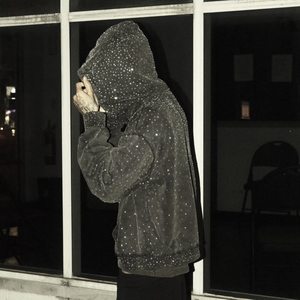 Custom Winter Streetwear <b>Punk</b> Vintage Solid Breathable High Quality Hoodie <b>Jacket</b> Cotton Denim Oversize - Product Image 1