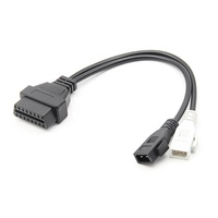 Handal dan murah OBD 2-Pin untuk OBD 16-Pin kabel adaptor tembaga konduktor kabel Harness untuk Audi mobil tua