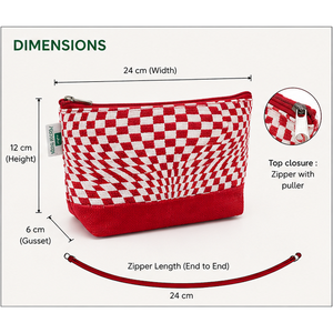 Pochette de maquillage en jute personnalisée avec fermeture éclair 24x12x6 cm, trousse de toilette de voyage, fournisseur en gros OEM ODM, marque privée - Product Image 2