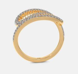 แหวนค็อกเทลเพชรทรงเรขาคณิต AMBER JEWELS เพชรเลี้ยงในห้องปฏิบัติการ ทองคำแท้ 14K ตัวเรือนแบบหนามเตย รับรองโดย IGI สไตล์ฮิปฮอป สำหรับผู้หญิง - Product Image 3