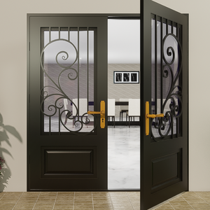 Puerta de Entrada de Hierro Forjado a Medida: Diseño de Seguridad de Acero de Primera Calidad que Combina Protección Resistente y Arte Contemporáneo - Product Image 2