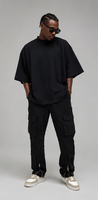 Camiseta Extra Grande de Corte Cuadrado y Tejido Grueso de 300 g/m² |   Camiseta Urbana de 2 Paneles |   Camiseta Personalizada con Estampado 3D en Relieve para Hombre, Venta al por Mayor OEM