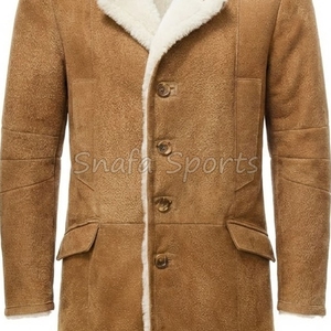 Factory Design New Arrival <b>Shearling</b> Faux Fur Leather <b>Jacket</b> Wholesale Rate Fashionable Men's Biker Leather <b>Bomber</b> <b>Jacket</b> - Product Image 3