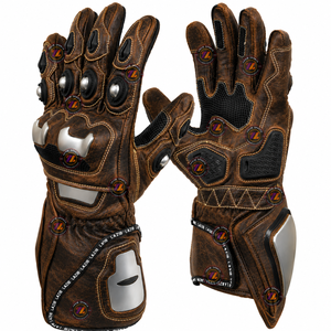 Guantes de Cuero Genuino Premium para Motociclismo, Ciclismo y Carreras, Resistentes, Antideslizantes, para Invierno - Product Image 1