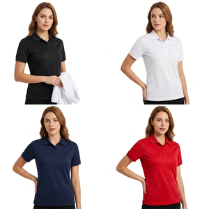 Polo de Manga Corta de Punto para Hombre, Color Sólido, Corte Regular, Negro, Blanco, Azul Marino, Rojo - Product Image 2
