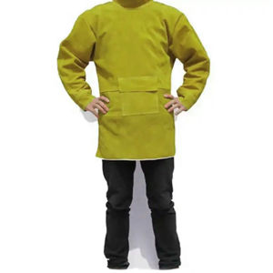 Nouvelle cape de soudage en cuir de vachette fendu, résistante au feu et aux radiations, niveau A, avec manches de protection. - Product Image 3