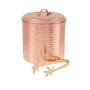 Cubo de hielo de cobre rosa con aislamiento de doble pared para fiestas, cubo de vino grande con asas - Product Image 1