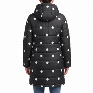 Abrigo Largo Acolchado con Capucha y Cinturón para Mujer, Chaqueta de Invierno con Estampado por Sublimación, Cálida, Acolchada, Estilo Casual para Uso Diario - Product Image 6