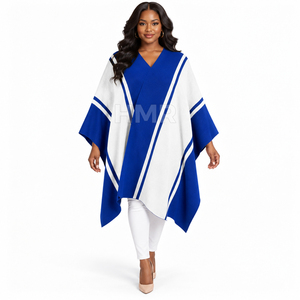 HMR Sorority Sisterhood Blue Yellow Spring Autumn Winter New Stylish Women Elegant Cardigan Poncho Cape Women Sweater - Product Image 1