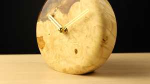 Natural Wood Epoxy Resin Modern Electric Silent Analog Table <b>Clock</b> Needle Hygrometer for Living Room Bedroom Hotel Room Decor - Product Image 6