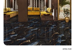 Azulejos de Porcelana Negros Astral Flow de 60x120mm con Acabado Brillante, Diseño Moderno con Vetas Azules y Doradas para Baño, Pasillo y Revestimiento - Product Image 2