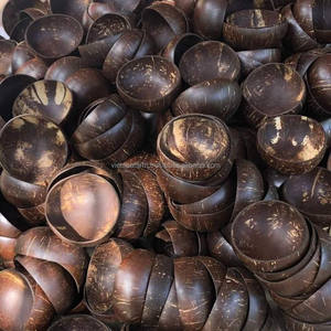 Cuencos de cáscara de coco de diseño bohemio de alta calidad vietnamita pulidos ecológicos para comer al aire libre y acampar - Product Image 4