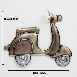 Décoration murale en métal en forme de scooter, 30x23 pouces, artisanale, style industriel, à suspendre pour la décoration intérieure - Product Image 4