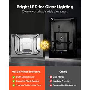 Bambu Lab A1 Combo Gris, boîtier d'imprimante 3D, grande taille, tissu Oxford 600D, tente, LED, étanche, température constante, protection - Product Image 4