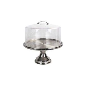 Élégant support à gâteau en métal doré avec couvercle en verre transparent pour la présentation de cupcakes et de pâtisseries - Product Image 5