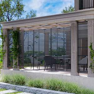 72 \ "H X 47 \" W di larghezza tripla piega persiane nero zincato esterno divisore decorativo per la Privacy Set di schermate per balcone - Product Image 5