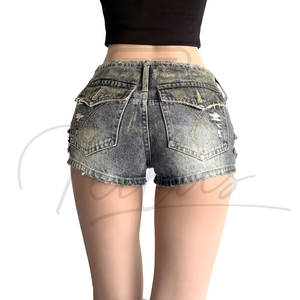 Shorts Formales de Mezclilla para Mujer, Corte Recto, Verano, Lavados, Transpirables, Personalizados, de Alta Calidad y Precio Razonable, Última Tendencia - Product Image 2