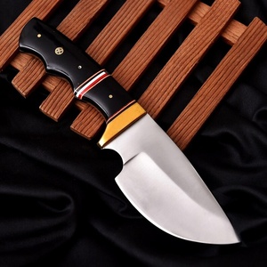 Couteau de combat d'extérieur en acier inoxydable poli miroir, manche en bois noir, lame pleine longueur, pointe tombante, couteau utilitaire de camping OEM en gros - Product Image 3