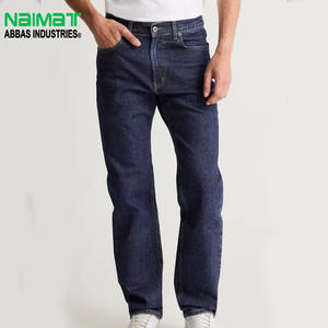 Pantalones Vaqueros de Mezclilla para Hombre, Corte Recto, Color Azul Índigo Oscuro, Pantalones de Algodón Clásicos de Cinco Bolsillos, Vaqueros Casuales Elásticos a la Moda - Product Image 1