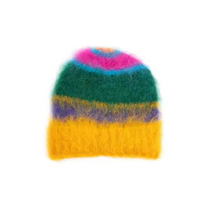 Bonnet personnalisé OEM ODM avec broderie de logo - Bonnet d'hiver doux et moelleux en mohair, bonnets tricotés chauds pour hommes et femmes, promotion - Product Image 2
