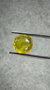 Saphir Jaune Naturel de Bangkok Jai Narayan Gems 4.00 Ct, Coupe Ovale, Pierre Précieuse Libre, Effet de Couleur/Feu, Certifié par un Tier pour Bague - Product Image 2