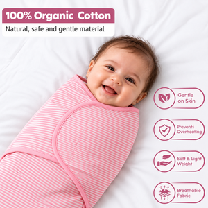 Saco de Dormir Orgánico para Bebé |   Paquete de 2 mantas para recién nacidos |   Envoltura para Dormir 100% Algodón Orgánico |   Ropa de Dormir Ajustable para Bebés - Product Image 2