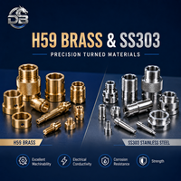 Fabricación por Contrato Personalizada, Torneado de Precisión en Latón H59 y Acero Inoxidable 303, Tolerancia Estricta, Piezas de Torneado CNC con Torno Suizo