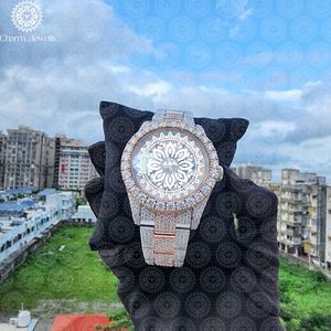 Charm Jewells Montre de luxe en acier inoxydable, 40 mm, ronde, à quartz analogique, bracelet à la mode pour femmes, fermoir pliant - Product Image 1