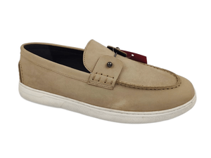 Mocasines de Gamuza Beige con Punta Redonda, Sin Cordones, Transpirables, con Suela de TPR - Product Image 1