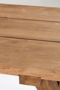 Mesa de Comedor Plegable de Teca Sólida Premium con Tablero de Madera con Listones, Muebles de Exterior para Balcón, Jardín y Restaurante - Product Image 4