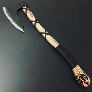 Premium Customizable Viking Double Blade <b>Axe</b> High Carbon Steel <b>Wooden</b> Handle Industrial Grade Combat-Ready Outdoor Tactical - Product Image 2