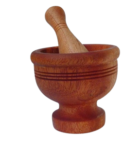 Mortier et pilon en bois de manguier pour broyeur d'épices de cuisine, personnalisé et design, fabriqué en Inde - Product Image 3