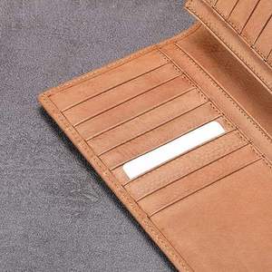 High Quality Lightweight Fashion <b>Men's</b> Genuine Leather Long Length Bi-fold Closure <b>RFID</b> Lining <b>Wallet</b> Factory-Made Custom Logo - Product Image 5