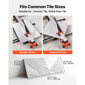 47.2 Inch Manual Tile Cutter Upgraded Rail <b>Sliding</b> Head with Precision Alignment Guide & Tungsten Carbide Wheel Support - Product Image 5