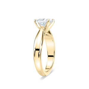 Anillo de compromiso solitario Bernice con diamante de talla princesa de 1 quilate, elegante banda de oro rosa, joyería clásica atemporal para mujer, fina - Product Image 5