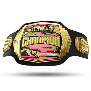 Cinturón de Campeonato de Boxeo Personalizado de Fábrica, Placa de Aleación de Zinc y Latón, Tamaño Adulto, Trofeo Deportivo de Cuero Personalizado - Product Image 5