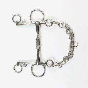Mors de cheval Pelham à double renfort avec chaîne de bridage pour un contrôle avancé, mors de cheval Weymouth en acier inoxydable OEM à vendre - Product Image 5