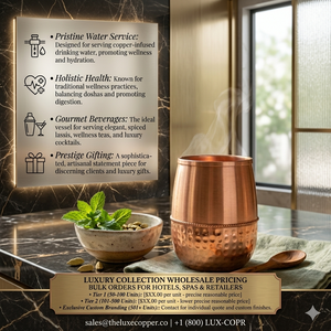 Luxury Hammered Copper Tumbler, Premium Handmade Water Glass for Hotels & Spas, Elegant Metallic <b>Drinkware</b>, Wholesale Supply - Product Image 4