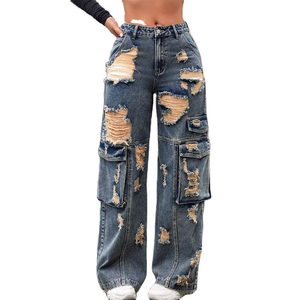 Pantalones Vaqueros para Mujer con Estampado Láser OEM, Pantalones Vaqueros con Pedrería y Diamantes al por Mayor, Pantalones Vaqueros Y2K - Product Image 1