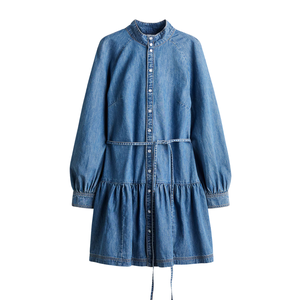 Vestidos de Mezclilla Casuales y Sencillos para Mujer, Verano/Invierno, 100% Algodón, Largo a Media Pantorrilla, Tela Cómoda, Venta al Por Mayor, Personalizables, Muestra Gratis - Product Image 1