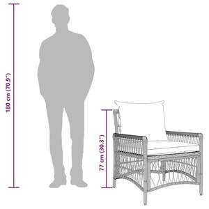 Sedia da giardino in polyrattan marrone 60 x 70 x 78 cm - Product Image 6