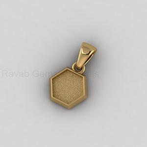 High Quality <b>Solid</b> 925 <b>Silver</b> 14K Gold Plated 10mm Hexagon Blank Bezel Cup Charm Pendant Cabochon Setting DIY Jewelry Finding - Product Image 6