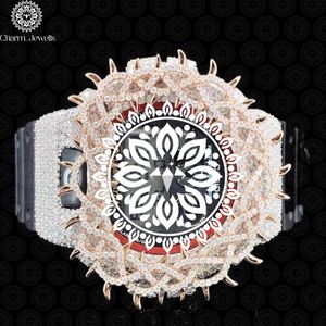 Montre de luxe Charm Jewells en acier inoxydable, cadran analogique 40 mm, verre lumineux, bracelet pour homme, boîtier carré mécanique, étanche 10 bars - Product Image 1