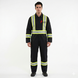 Une usine OEM produit des combinaisons de travail ignifuges en coton sur mesure, uniformes de sécurité pour le travail avec logo personnalisé, vêtements de travail réfléchissants. - Product Image 5