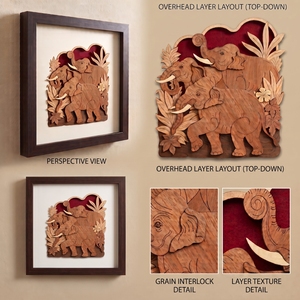 Arte en Chapa de Madera de Primera Calidad Majestic Wildlife, con Elegantes Animales del Bosque, para Decoración de Paredes de Lujo, Multifuncional, para Interiores - Product Image 4