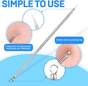 Facial Beauty Care Tool Stainless Steel <b>Blackhead</b> Removal <b>Extractor</b> Acne Pimple Whitehead Cleaning Instrument - Product Image 5