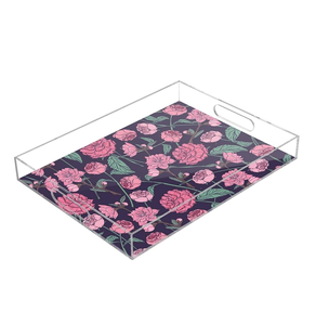 Contemporary Printed Acrylic Serving Storage Tray For <b>Coffee</b> Snacks Decorative Vanity Organizer & Multi Use For Homes & Hotels - Product Image 5