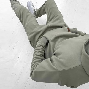 Custom logo Jogging Suit 100% Cotton Sweatsuit <b>Blank</b> Thick Heavy <b>Weight</b> Unisex Sports Oversized Tracksuits Hoodie Set Men - Product Image 6